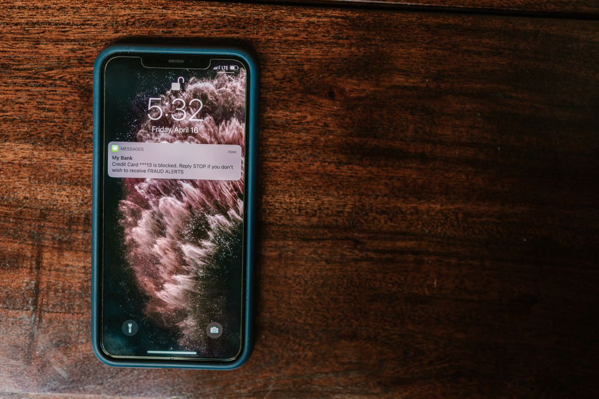 Smartphone displaying an activity notification