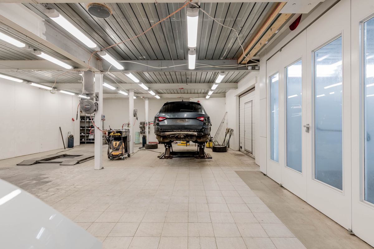 Auto repair shop interior